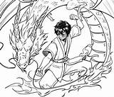Zuko Airbender Dragon Atla sketch template
