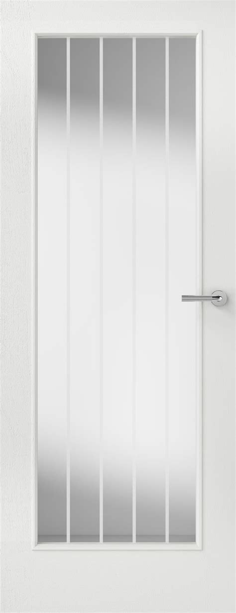 Vertical 5 Glazed Textured White Primed Door