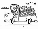 Coloring Truck Recycling Waste sketch template