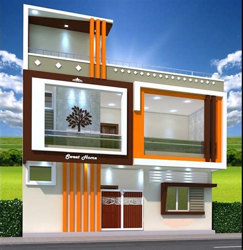 sq ft indian house front elevation designs   double floor jaca journal