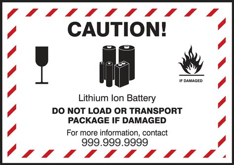 caution lithium ion battery call semi custom shipping label mpc