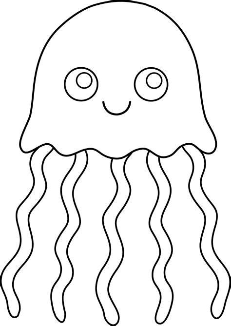 cute colorable jellyfish  clip art