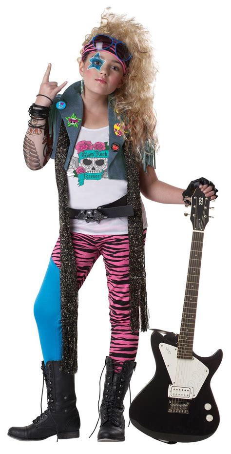 glam rocker child costume medium   rocker costume kids