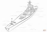 Coloring Battleship Uss Iowa Clipart Pages Outline Printable Drawing Navy Army 66kb Size Drawings 1186 sketch template