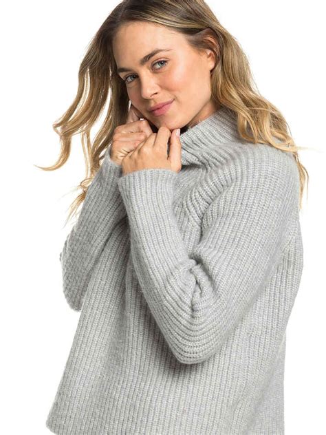 roxy ladies casual lifestyle knit heather grey womens