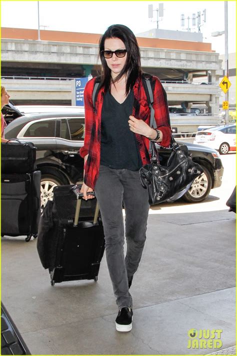 laura prepon heads to the airport after orange is the new black wins