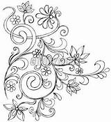 Vines Vine Drawing Flower Flowers Doodle Coloring Drawings Pages Vector Doodles Scroll Patterns Sketchy Zentangle Embroidery Leaves Quilling Leaf Designs sketch template