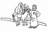 Joseph Coloring Donkey Mary Pages Bethlehem Printable Journey Nazareth Getcolorings Template Color sketch template