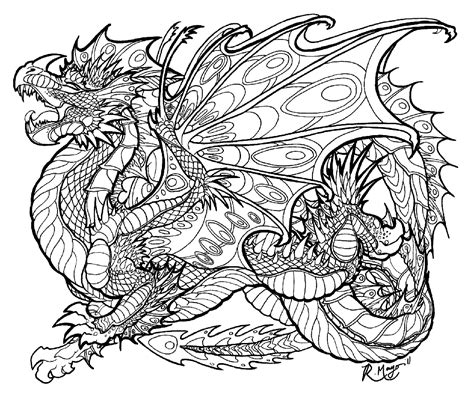pics adult coloring pages fantasy dragon