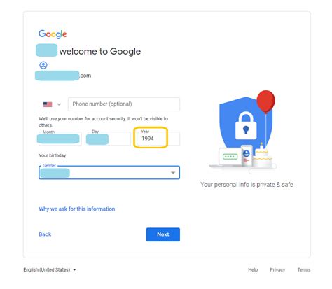 create google account  shown   dont meet age requirements google