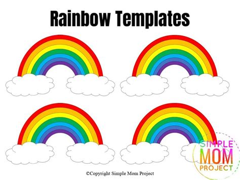 printable rainbow templates  large  small