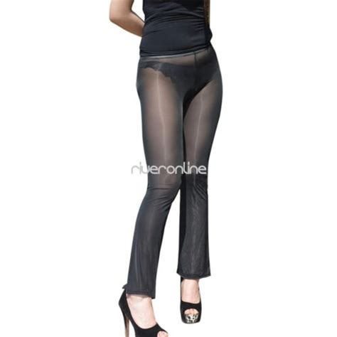 womens mesh panels see through trousers skinny sports gym yoga leggings pants ebay