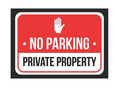 parking private property print red white  black notice parking