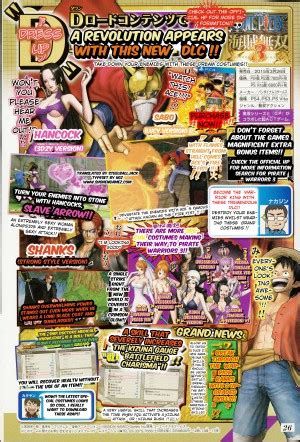 piece pirate warriors   scan shows  tons   costumes shonengames