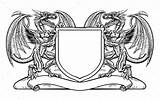 Crest Medieval Heraldry Heraldic Crests Emblems Supporters Embleem Schild Rampant Illustrationer Dungeon Heraldik Banner Illustrationen Vektoren Vectorified Icons sketch template
