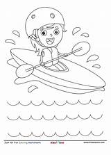 Kayaking Boating Kidzezone sketch template