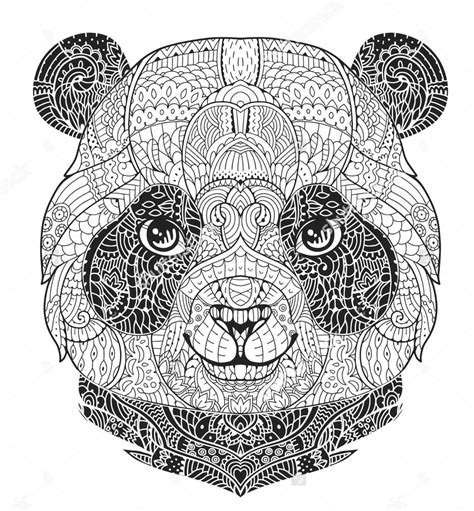 zentangle panda face colouring sheet panda coloring pages mandala