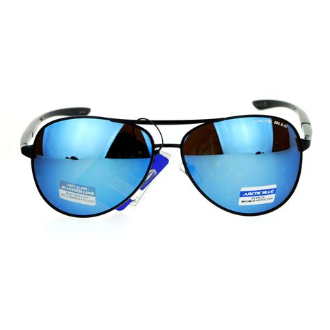 sa mens arctic blue mirror lens sport metal aviator sunglasses ebay