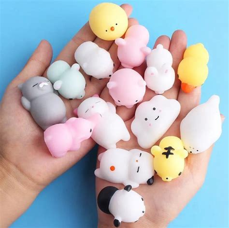 kawaii animals mochi squishy stress toy relief animal squishies mini hand squeeze squishes