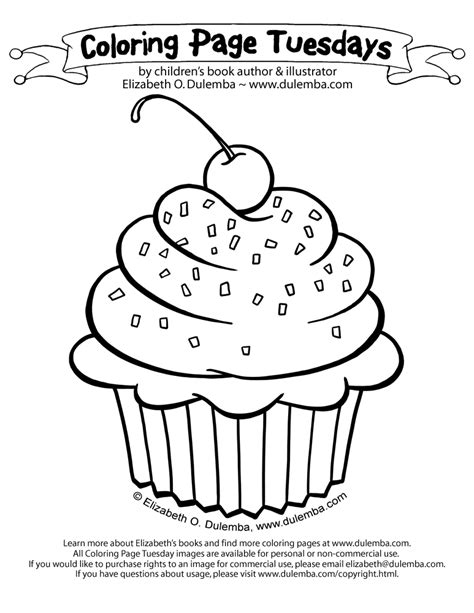 cute birthday cupcake coloring pages