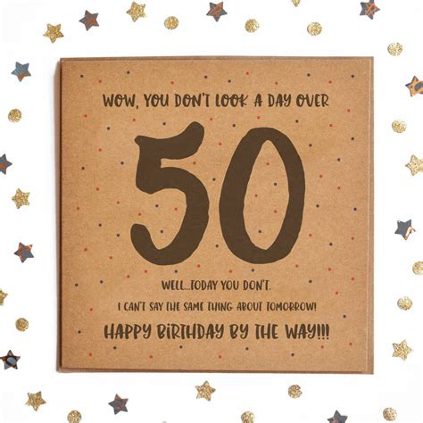 you don t look 50 happy birthday card by lady k designs