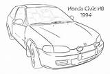 Honda Civic Drawing Car Coloring Draw Lineart Really Cool Source Deviantart Comments sketch template