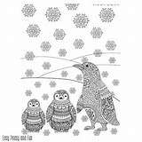 Coloring Adults Penguins Winter Penguin Pages Easy Adult Sheet Colouring Sheets Peasy sketch template