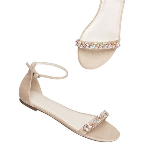 faux suede gem strap flat sandals style halston blush 8