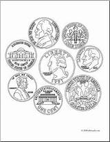 Coins Coloring Pages Coin Money Printable Clipart Clip Sheets Math Worksheets Kids Cliparts Penny Worksheet Library Financial Grade Homeschool Abcteach sketch template