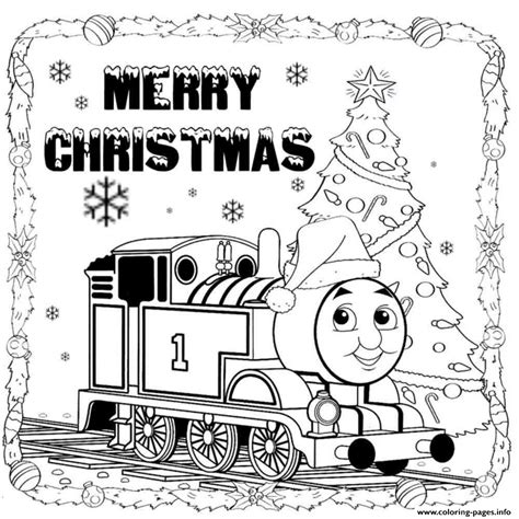 thomas  train merry christmas sef coloring page printable