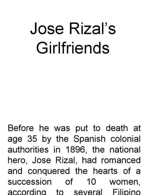 9 Jose Rizal S Girlfriends Philippines