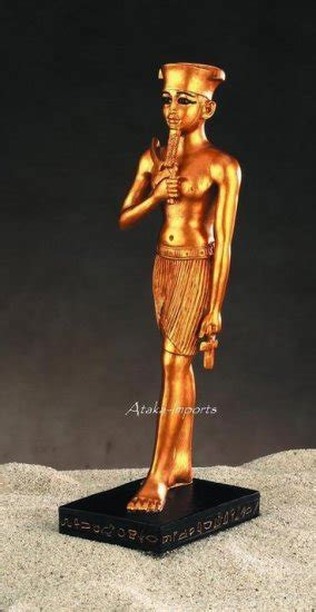 egyptian amon re golden statue sun god 5009