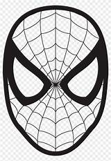 Spiderman Face Coloring Pages Vector Silhouette Pngfind Logo Vectorified sketch template