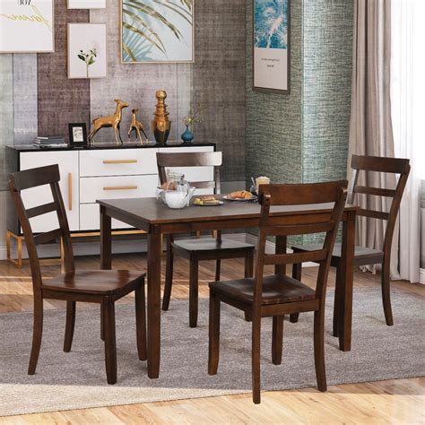 piece dining table set square kitchen table   chairs compact