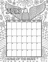 Calendar Coloring July Printable Kids Pages Color 2021 Activities Choose Board Woojr November sketch template