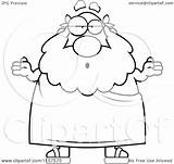 Shrugging Plump Greek Man Clipart Careless Cartoon Thoman Cory Outlined Coloring Vector 2021 sketch template