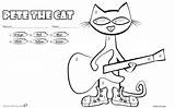 Cat Pete Color Coloring Guitar Number Play Pages Printable Print Kids sketch template
