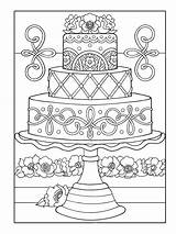 Coloring Pages Cake Cakes Book Big Sheets Adults Desserts Birthday Creative Haven Printable Books Designer Colouring Adult Print Food Wedding sketch template
