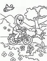 Mewarnai Bermain Sepeda Taman Pemandangan Mewarna Bersepeda Naik Terbaru Hewan Bunga Kemerdekaan Buat Dll Lomba Objek Asyik Mengaji Ayo Bola sketch template