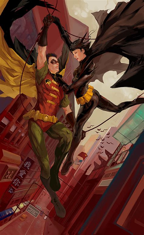 robin and batgirl by jenzee on deviantart
