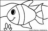 Fish Coloring Pages Treehut Sea Life Simple Clipart Drawing Large Copy sketch template