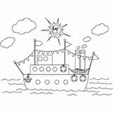 Coloring Boat Surfnetkids Pages sketch template