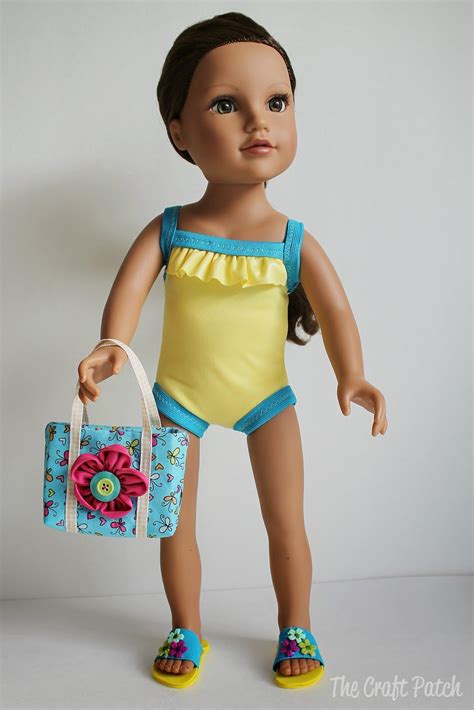 the craft patch american girl doll swimsuit she used the free swim suit pattern from liberty