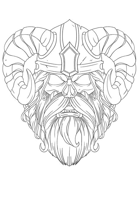 viking skull digital print etsy