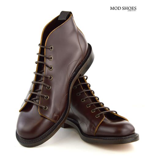 modshoes monkey boots nutbrown  leather sole  mod shoes