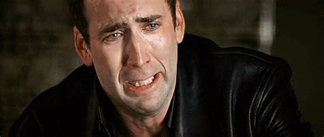 nic cage crying find and share on giphy
