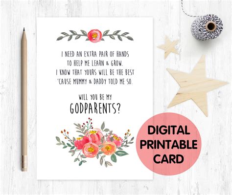 printable godparent proposal poem customize  print