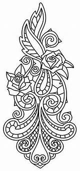 Embroidery Coloring Cutwork Patterns Pages Sheets Adult Machine Printable Colouring Urban Threads Designs Flowers Flower Alphabet Thread Rose Book Kids sketch template