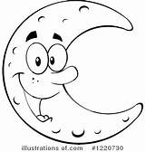 Moon Clipart Coloring Pages Smiling Crescent Illustration Cartoon Sheet Clip Phases Royalty Color Getcolorings Printable Getdrawings Vector Toon Hit Drawing sketch template