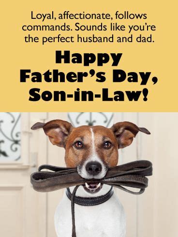 perfect dad happy fathers day card  son  law birthday